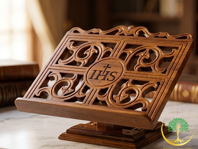 Wooden Holly Stand With Design