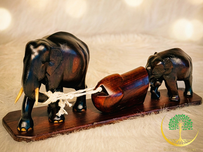 Majestic Timber Elephant Sculpture