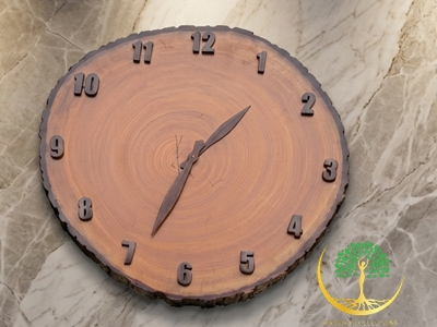 Natural Wood Slice Wall Clock - Image 2