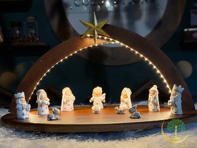 Heavenly Grace Wooden Nativity Crib Set - Image 3
