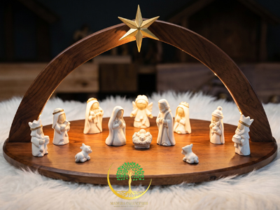Heavenly Grace Wooden Nativity Crib Set