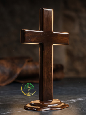 Eternal Faith Wooden Cross with Stand