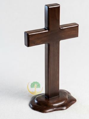 Eternal Faith Wooden Cross with Stand - Image 2