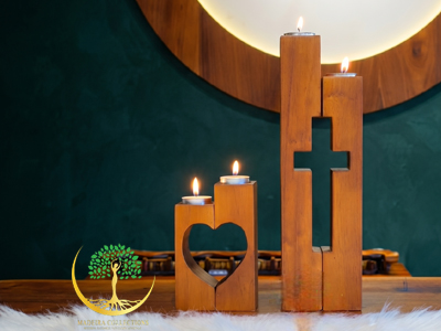 Heart and Cross Candle