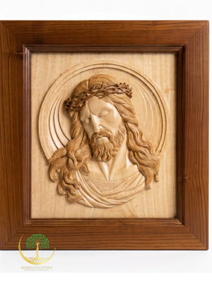 Sacred Face of Christ Wooden Relief Wall Art