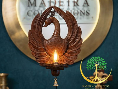 Royal Peacock Wooden Wall Lamp