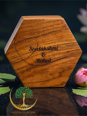 Personalized Wooden Hexagon Ring Holder