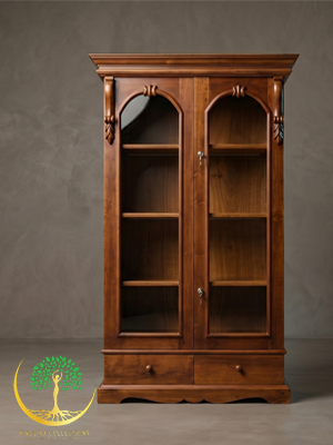 Classic Wooden Display Cabinet with Glass Doors - Image 2