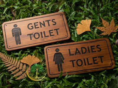 Wooden Restroom Sign Boards – Gents & Ladies
