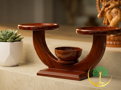 Wooden Grace Diya Stand - Image 2