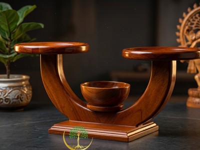 Wooden Grace Diya Stand