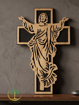 Christ Wooden Cross Wall Art - Image 2