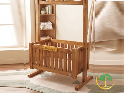 Natural Wood Baby Cradle