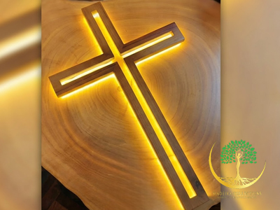 Holy Light Wooden Cross